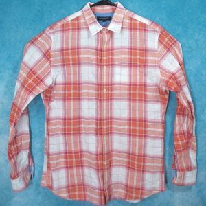 Banana Republic Slim Fit Long Sleeve Button Up Plaid Shirt, Men's, Size Medium